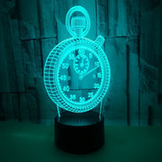 New Clock 3D Small Night Light Touch Switch